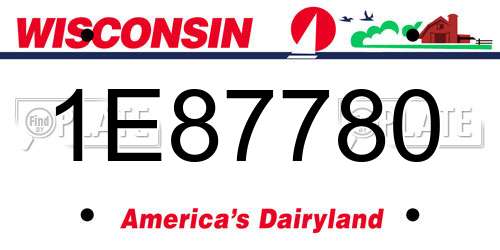 1E87780 Wisconsin License Plate