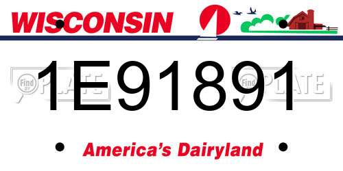 1E91891 Wisconsin License Plate