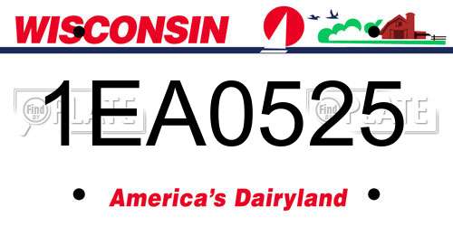 1EA0525 Wisconsin License Plate