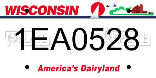 1EA0528 Wisconsin License Plate