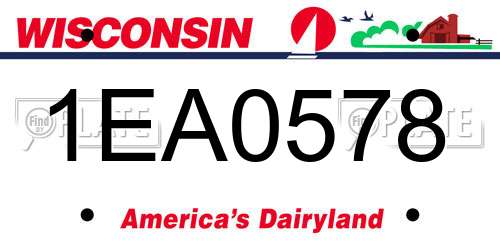 1EA0578 Wisconsin License Plate