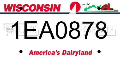 1EA0878 Wisconsin License Plate
