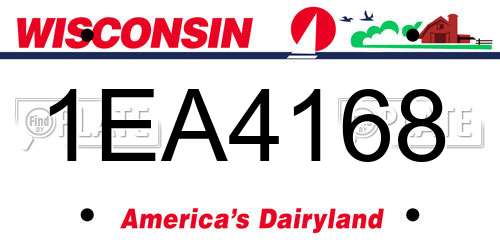 1EA4168 Wisconsin License Plate