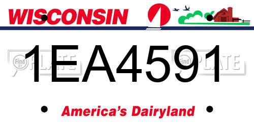 1EA4591 Wisconsin License Plate