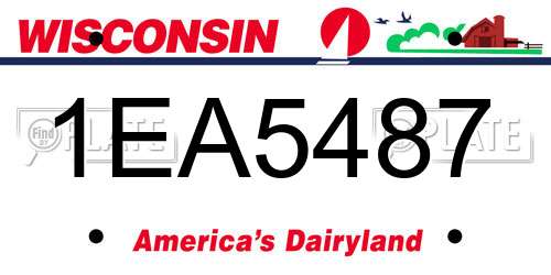 1EA5487 Wisconsin License Plate