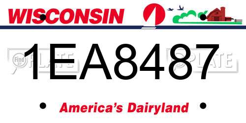 1EA8487 Wisconsin License Plate
