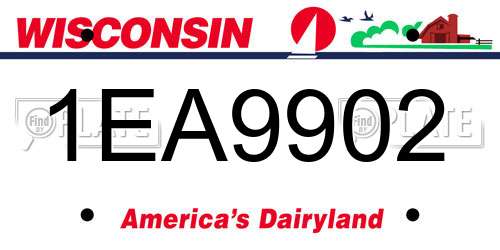 1EA9902 Wisconsin License Plate