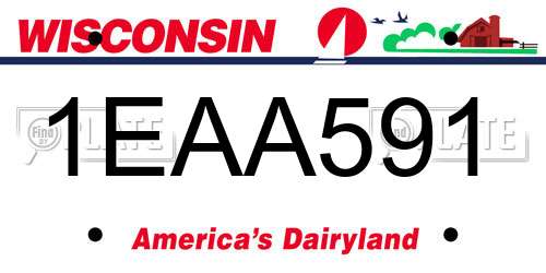 1EAA591 Wisconsin License Plate