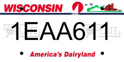 1EAA611 Wisconsin License Plate