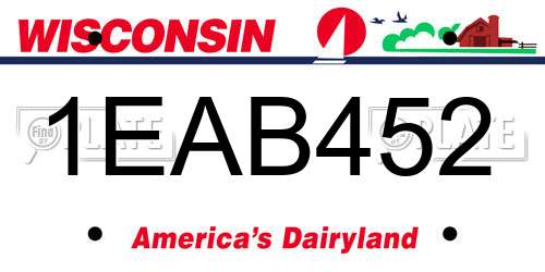 1EAB452 Wisconsin License Plate