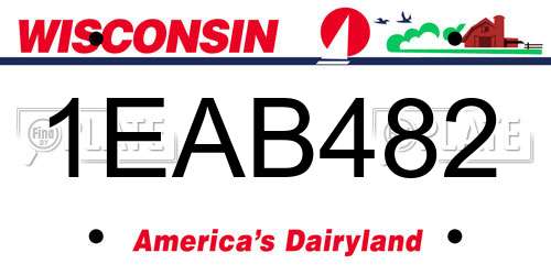 1EAB482 Wisconsin License Plate