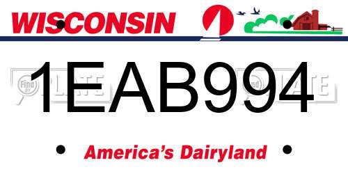 1EAB994 Wisconsin License Plate