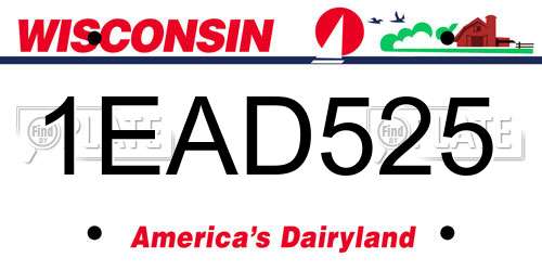 1EAD525 Wisconsin License Plate