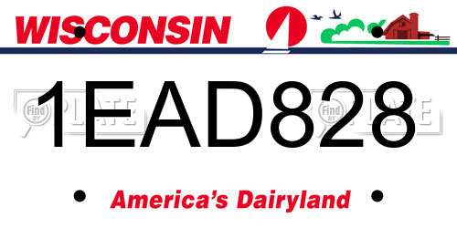 1EAD828 Wisconsin License Plate