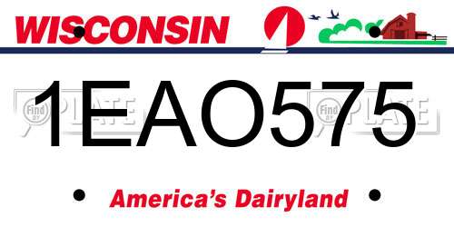 1EAO575 Wisconsin License Plate