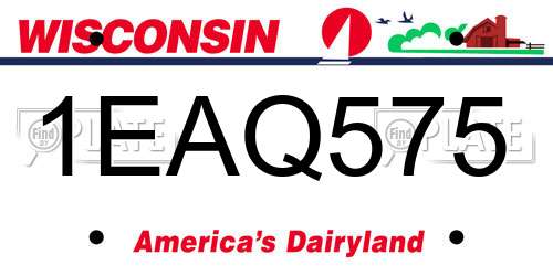 1EAQ575 Wisconsin License Plate