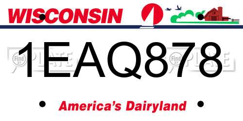 1EAQ878 Wisconsin License Plate