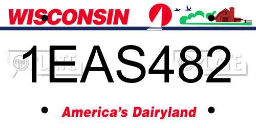 1EAS482 Wisconsin License Plate