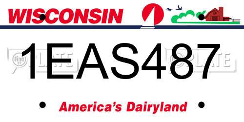 1EAS487 Wisconsin License Plate