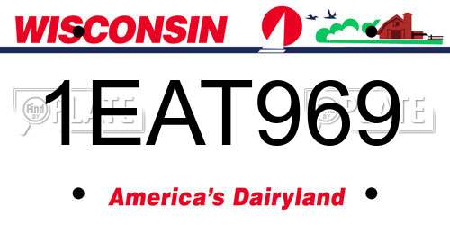 1EAT969 Wisconsin License Plate