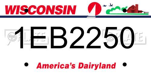 1EB2250 Wisconsin License Plate