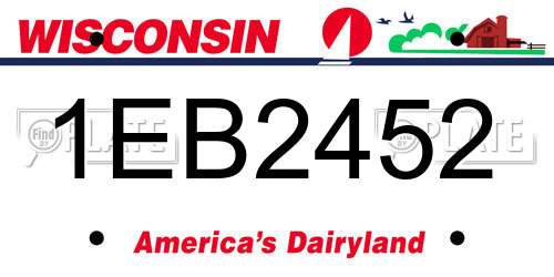 1EB2452 Wisconsin License Plate