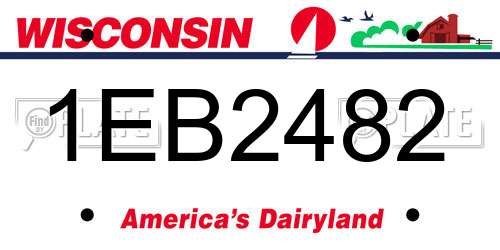 1EB2482 Wisconsin License Plate