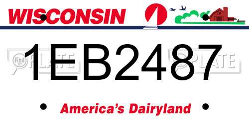 1EB2487 Wisconsin License Plate