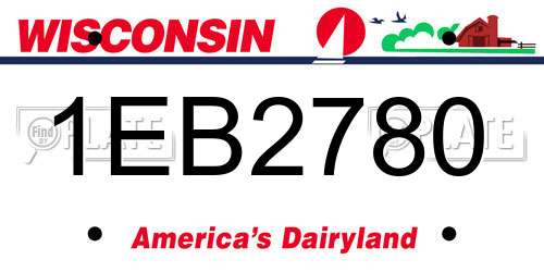 1EB2780 Wisconsin License Plate