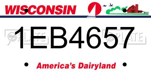1EB4657 Wisconsin License Plate