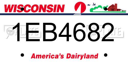 1EB4682 Wisconsin License Plate