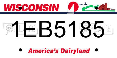 1EB5185 Wisconsin License Plate