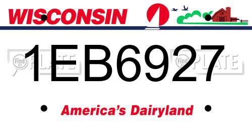 1EB6927 Wisconsin License Plate