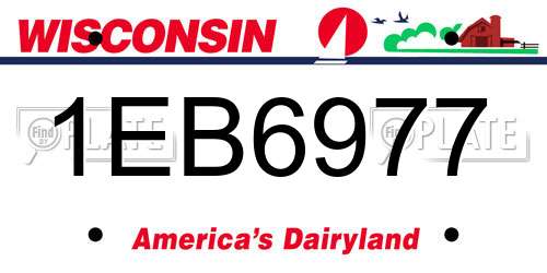 1EB6977 Wisconsin License Plate