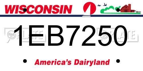 1EB7250 Wisconsin License Plate