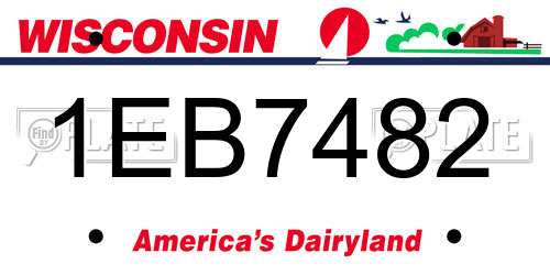 1EB7482 Wisconsin License Plate