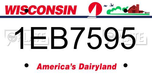 1EB7595 Wisconsin License Plate