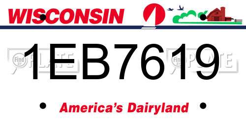 1EB7619 Wisconsin License Plate