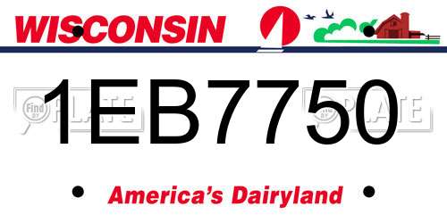 1EB7750 Wisconsin License Plate
