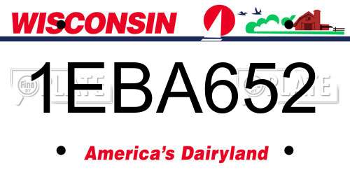 1EBA652 Wisconsin License Plate