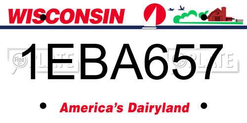 1EBA657 Wisconsin License Plate