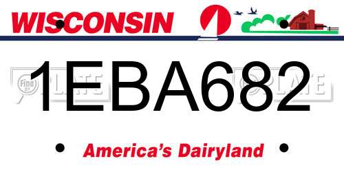 1EBA682 Wisconsin License Plate