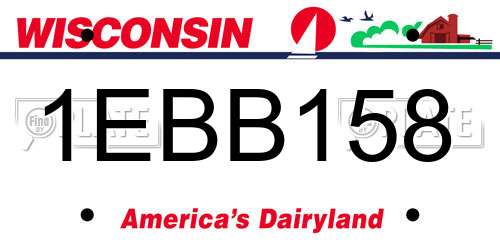 1EBB158 Wisconsin License Plate