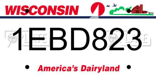 1EBD823 Wisconsin License Plate