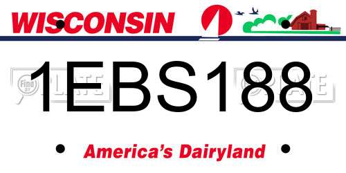 1EBS188 Wisconsin License Plate