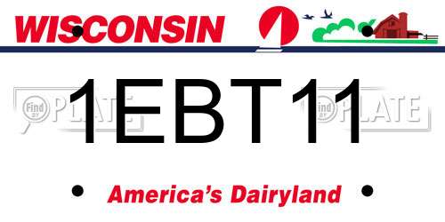 1EBT11 Wisconsin License Plate