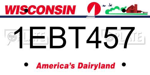 1EBT457 Wisconsin License Plate