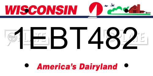 1EBT482 Wisconsin License Plate