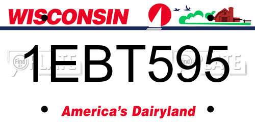 1EBT595 Wisconsin License Plate