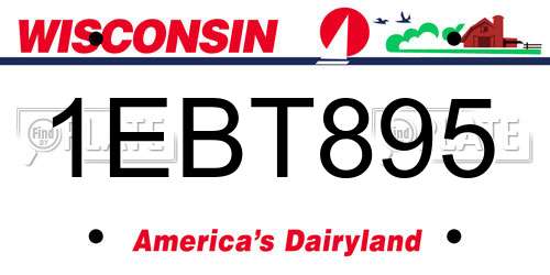 1EBT895 Wisconsin License Plate